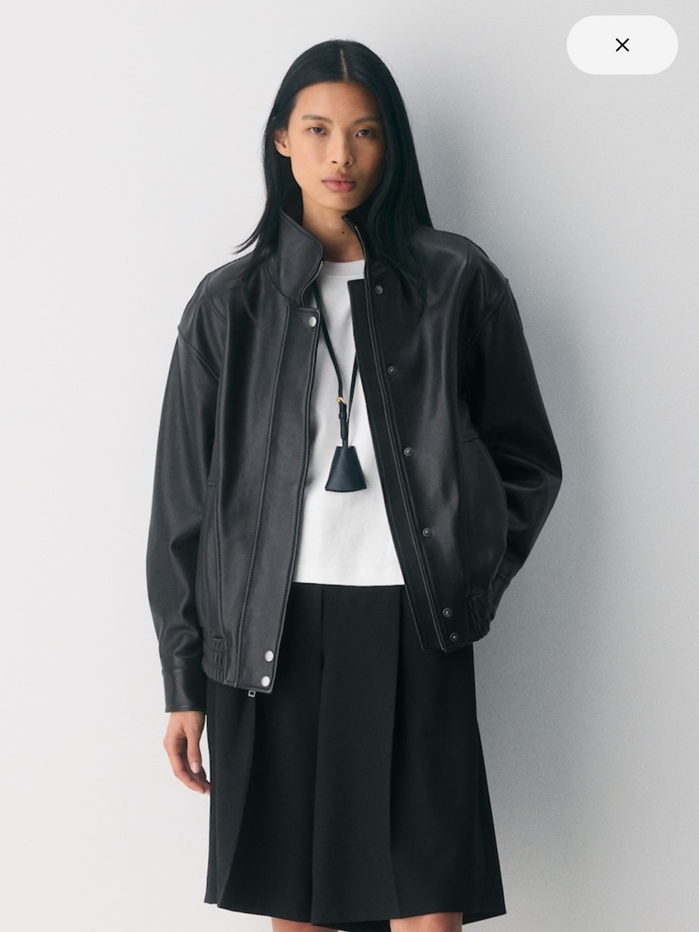 Aritzia Babaton Rae Leather Bomber Black Large $650